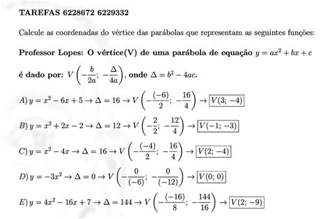 Vértice Da Parábola Fórmula - 8