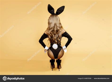 Sexy Blonde Woman Dressed Easter Bunny Costume Bunny Ears Standing Stock Photo Marcink3333