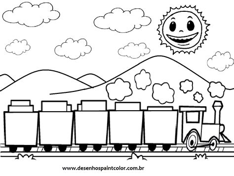 Desenho De Trem Com Vagões Para Colorir - DESENHO TRAÇO OU RISCO DE TREM PARA IMPRIMIR E COLORIR , DESENHOS ...