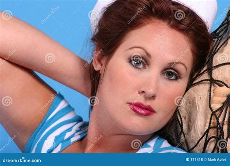 Sailor Stock Photo Image Of Lean Close Pinup Brunette