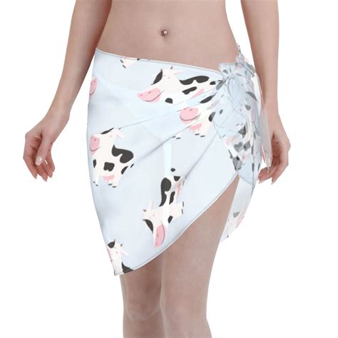 Adobk Cute Farm Cow Swimsuit Coverups For Women Beach Bikini Short Skirt For Swimwear Walmart