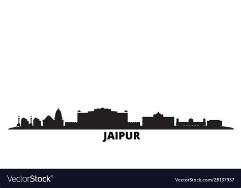 India jaipur city skyline isolated Royalty Free Vector Image