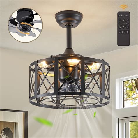 Zardon 20 inch Ceiling Fan with Light and Remote Control, Flush Mount