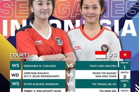 Link Live Streaming Indonesia Vs Vietnam Semifinal Badminton Sea Games