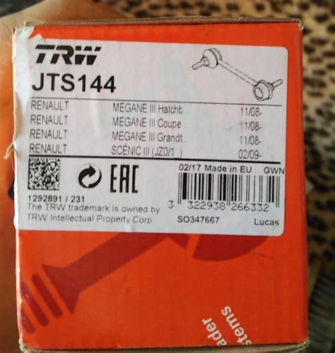 JTS144 Стойка стабилизатора (тяга) (передняя ось, слева, справа) для ...