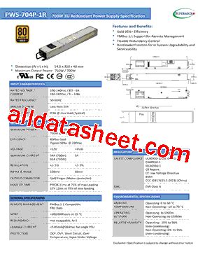 PWS-704P-1R Datasheet(PDF) - List of Unclassifed Manufacturers