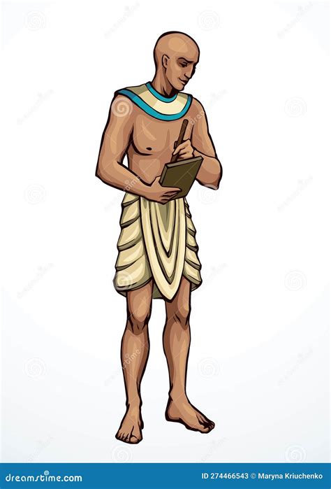 Bald Egyptian Servant. Pencil Drawing Royalty-Free Stock Photo ...