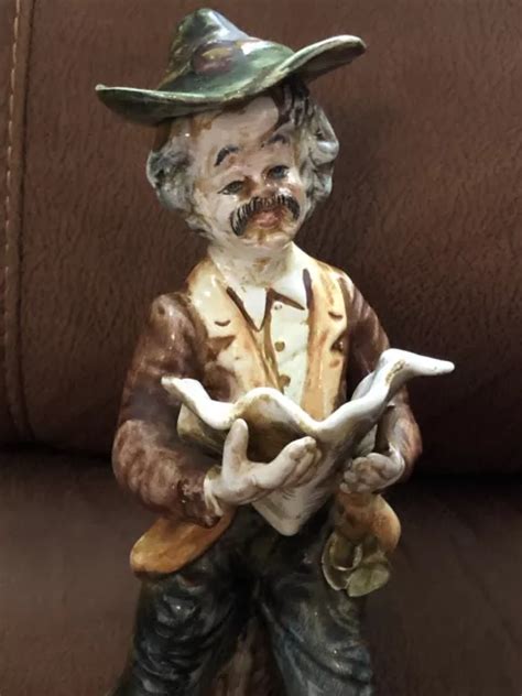 Large Vintage Capodimonte Man Figurinecollectibles Porcelain Made In