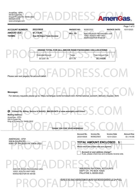 Order Editing utility bill AmeriGas Instant Delivery Custom info