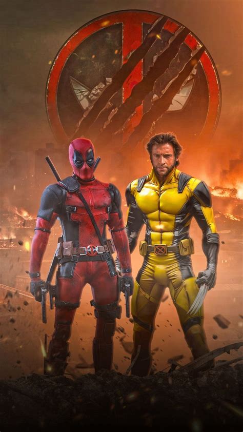 Deadpool And Wolverine In A City Ablaze Wallpaper | Supereroi, Deadpool