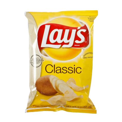 Lays Regular Potato Chips Large Single Serve 15 Oz Bag 64case