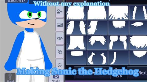 Making Sonic The Hedgehog In Gacha Club Youtube