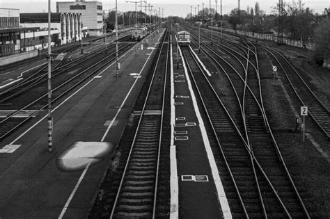 Premium Photo High Angle View Of Railroad Tracks