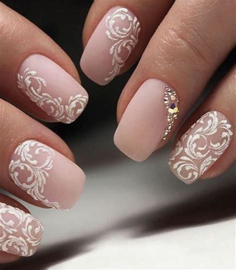 Pin By April Hanley On Wedding Thoughts Bridal Nails Designs Bridal Nail Art Lace Nails