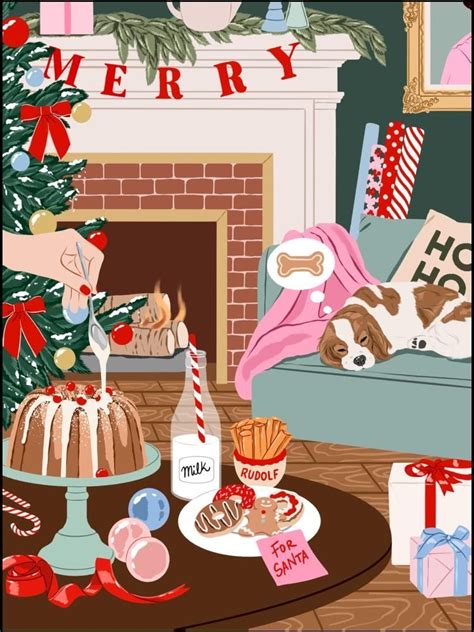 Pin By Clarita C On Babe I Like It Christmas Illustration Cute Christmas Wallpaper