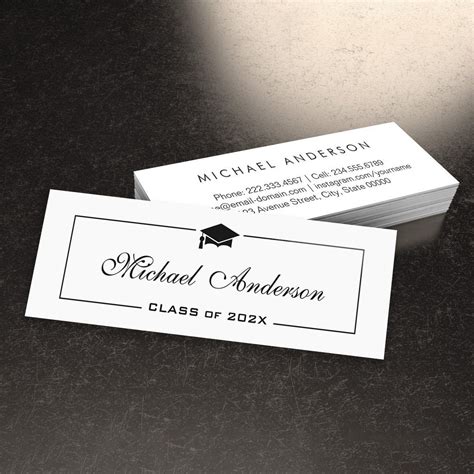 Graduation Name Card Elegant Classic Insert Card Unique Graduation