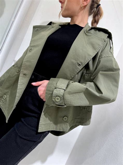 Trench Corto Verde Militare Vicolo Scintille Store