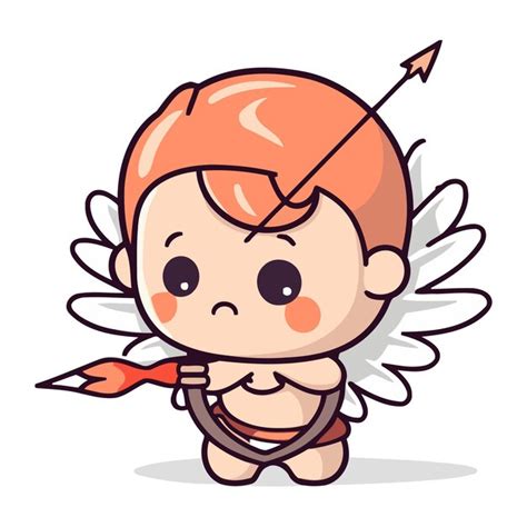 Premium Vector Cupid Cartoon Character With Bow And Arrow Vector