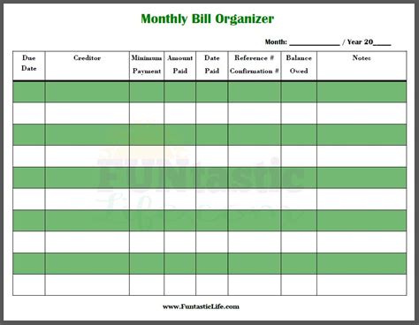 Monthly Bill Organizer Free Printable Plan Your Year Easily