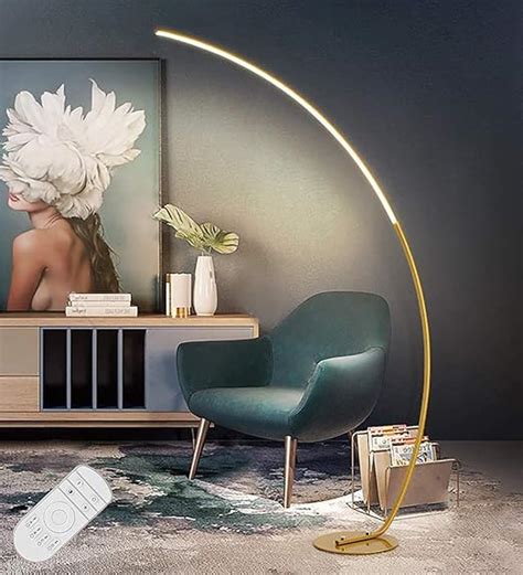 Aanyhoh Bogenlampe Wohnzimmer Dimmbar LED Stehlampe Gold Modern