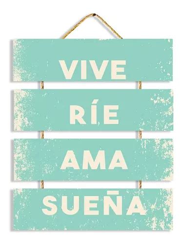 Cuadro Frases X Vive Rie Ama Sue A Colgante Vintage Living Env O Gratis