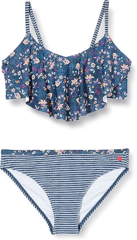 ESPRIT ESPRIT Mädchen Long Beach YG Bandeau Brief Bikini Set Blau Grey Blue