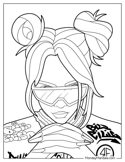 billie eilish coloring pages 7