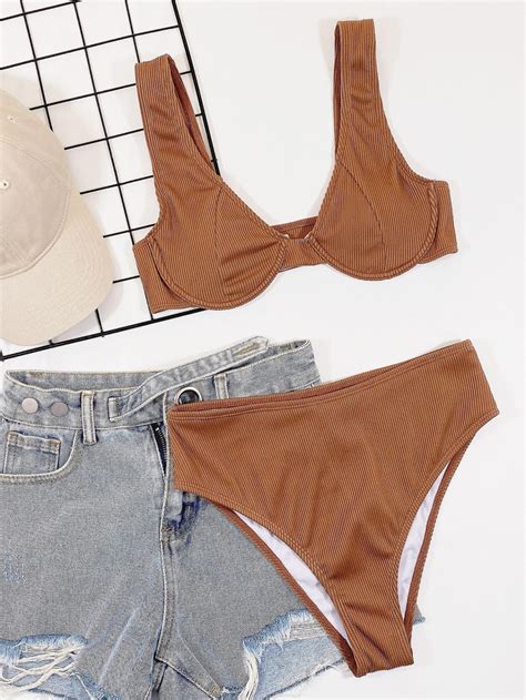 Solid Color Sexy Bikini Swimsuit Set On Luulla
