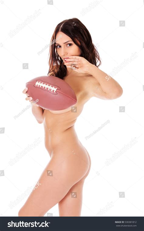 Beautiful Nude Woman Holding American Football Stock Photo Shutterstock