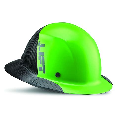 LIFT Safety, DAX Carbon Fiber Full Brim 50-50 (Green), Hard Hat Style