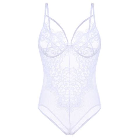 Sexy Bodysuit Lace Mesh Erotic Transparent Lingerie TD Mercado