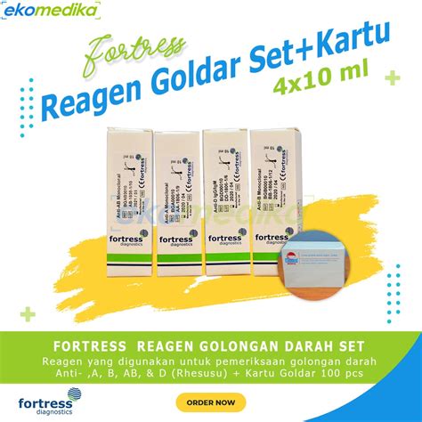 Jual Tes Golongan Darah 1 Set Fortress Diagnostics Goldar Set Serum