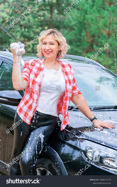 Adult Blonde Woman Sexually Washes Car Stock Photo Shutterstock