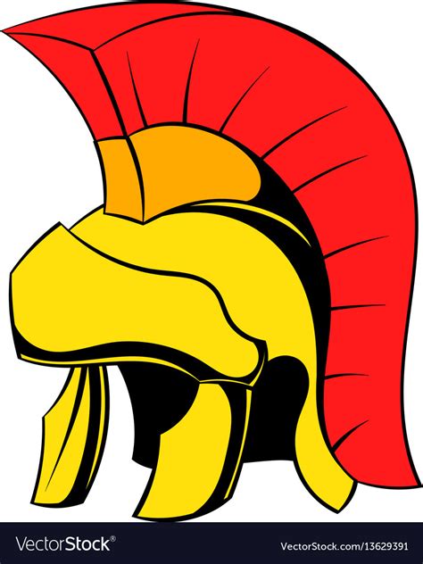 Roman Legionary Helmet Icon Cartoon Royalty Free Vector