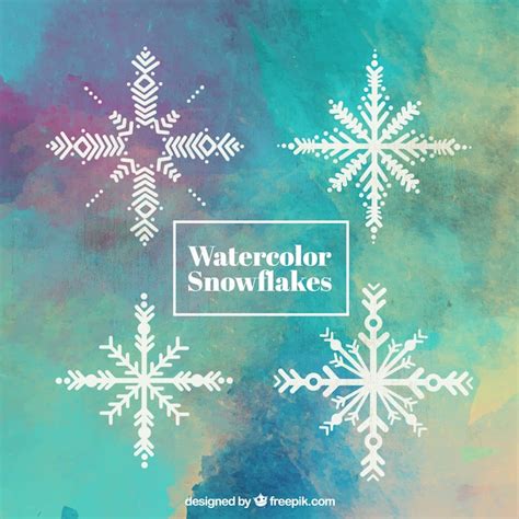 Free Vector | Several watercolor snowflakes