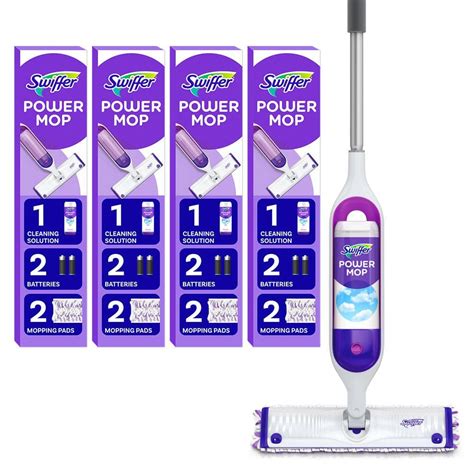 Swiffer Power Mop Starter Kit 1 Power Mop 2 Pads Cleaning Solution