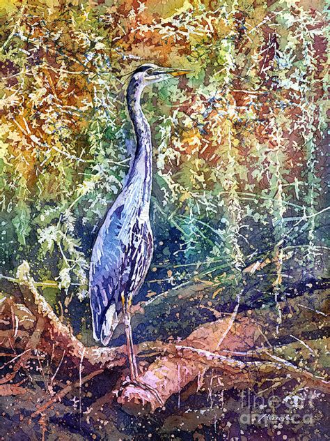 Great Blue Heron Painting by Hailey E Herrera - Pixels