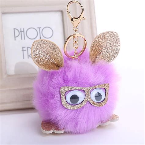 Zhefanku Прекрасный искусственного кролика Мех животных мяч брелок Для ...