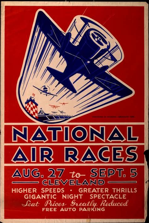 Advertising Poster For National Air Races In Cleveland Ohio August 27