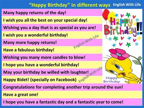 Say Happy Birthday In Different Ways Vocabulary Home