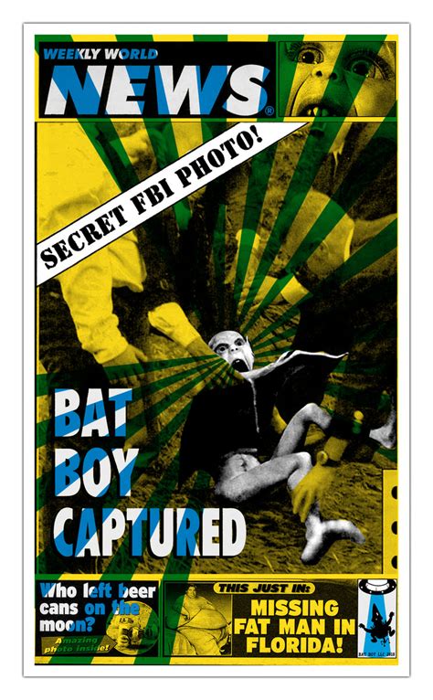 Weekly World News Bat Boy Captured 13" x 22" Showprint Poster (Neckahn ...