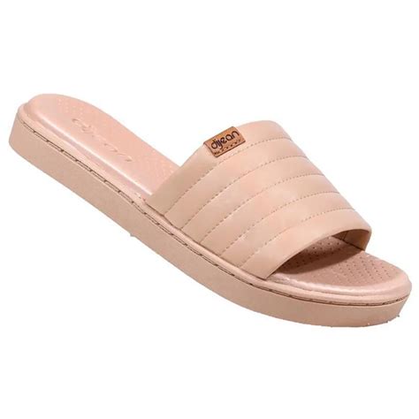 Rasteira Slide Dijean Costuras Feminina Nude Compre Agora Cabana Magazine