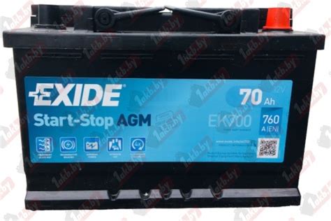 Аккумулятор Exide Start-Stop AGM EK700 (70 A/h), 760A R+ купить в ...