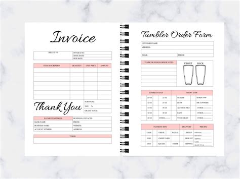 Business Essentials Order Form Tumbler Order Form Business Etsy
