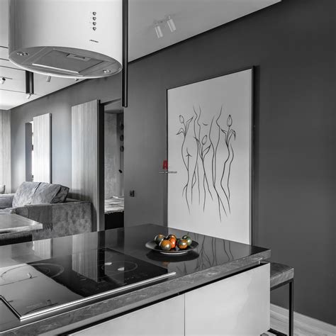 Графитовая кухня в интерьере - 41 фото