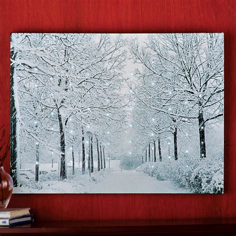 Fiber Optic Winter Wonderland Canvas Wall Art Collections Etc