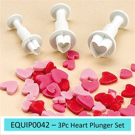 Equip0042 3pc Heart Plunger Set Justbakestore