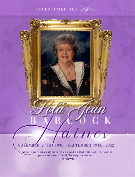 Lola Jean Haines 1930 – 2022 | FUNERAL CONSULTING JANICE R. HICKS
