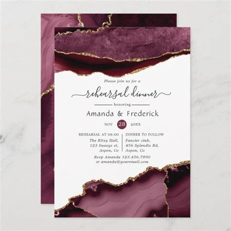 Burgundy Wedding Invitations Gold Invitations Fun Wedding Invitations