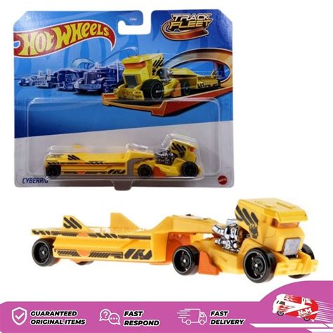 Hot Wheels Track Fleet Cyberrig Track Trucks Yellow Shopee Malaysia